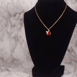 AVON Red apple gold tone necklace